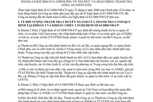 Thông tư 15/2006/TT-BCA(V24) tổ chức hoạt động thanh tra CAND hướng dẫn thi hành 63/2006/NĐ-CP