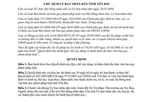 Quyết định 446/2006/QĐ-UBND xây dựng thẩm định dự thảo văn bản quy phạm pháp luật Yên Bái