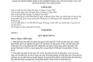 Nghị định 137/2006/NĐ-CP phân cấp quản lý nhà nước đối với tài sản tại cơ quan hành chính đơn vị sự nghiệp công lập tài sản xác lập quyền sở hữu