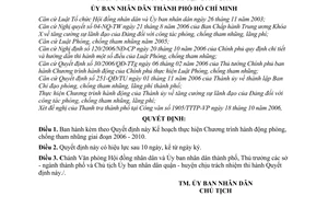 Quyết định 165/2006/QĐ-UBND Kế hoạch thực hiện Chương trình hành động phòng, chống tham nhũng 2006-2010