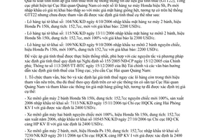 Công văn 7157/TCHQ-KTTT Giá tính thuế xe máy