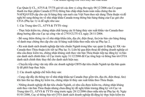 Công văn 2938/CLTY-CL triển khai Thỏa thuận HT Canada
