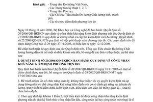 Công văn 1831/TĐC-ĐL hướng dẫn thi hành QĐ 20/2006/QĐ-BKHCN; 21/2006/QĐ-BKHCN; 22/2006/QĐ-BKHCN