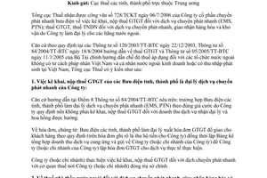 Công văn 4853/TCT-PCCS nộp thuế dịch vụ chuyển phát nhanh, giao nhận hàng hóa và kho vận