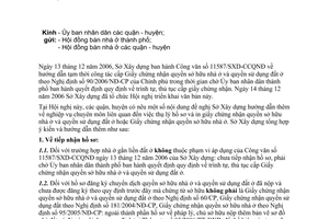 Công văn 12139/SXD-CCQNĐ hướng dẫn bổ sung nghiệp vụ cấp Giấy chứng nhận quyền sở hữu nhà ở và quyền