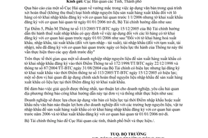 Công văn 16741/BTC-TCHQ hoàn thuế nguyên liệu sản xuất hàng xuất khẩu