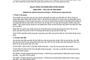 Tiêu chuẩn Việt Nam TCVN 6479:2006 (IEC 60921 : 2004) về Balat dùng cho bóng đèn huỳnh quang dạng ống - Yêu cầu về tính năng do Bộ Khoa học và Công nghệ ban hành