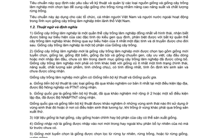 Tiêu chuẩn ngành 04TCN 147:2006 về tiêu chuẩn công nhận giống cây trồng lâm nghiệp do Bộ Nông nghiệp và Phát triển nông thôn ban hành