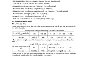 Tiêu chuẩn ngành 14 TCN 197:2006 về công trình thủy lợi - Cống lấy nước bằng thép bọc bê tông, bê tông cốt thép - Hướng dẫn thiết kế do Bộ Nông nghiệp và Phát triển nông thôn ban hành