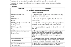 Tiêu chuẩn ngành 10TCN 862:2006 về thức ăn chăn nuôi - thuật ngữ và định nghĩa do Bộ Nông nghiệp và Phát triển nông thôn ban hành