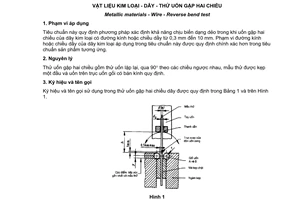 Tiêu chuẩn Việt Nam TCVN 1826:2006 (ISO 7801 : 1984) về Vật liệu kim loại – Dây -Thử uốn gập hai chiều do Bộ Khoa học và Công nghệ ban hành
