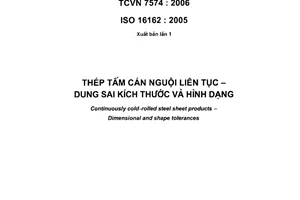 Tiêu chuẩn Việt Nam TCVN 7574:2006 về Thép tấm cán nguội liên tục - Dung sai kích thước và hình dạng do Bộ Khoa học và Công nghệ ban hành
