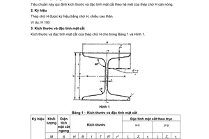 Tiêu chuẩn Việt Nam TCVN 7571-16:2006 (ISO 657-16 : 1980) về thép hình cán nóng - Phần 16: Thép chữ H - Kích thước và đặc tính mặt cắt do Bộ Khoa học và Công nghệ ban hành