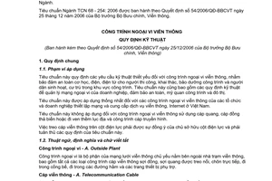 Tiêu chuẩn ngành TCN 68-254:2006 về công trình ngoại vi viễn thông - Quy định kỹ thuật do Bộ Bưu chính Viễn thông ban hành