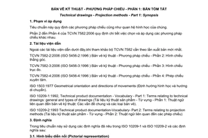 Tiêu chuẩn quốc gia TCVN 7582-1:2006 (ISO 5456-1:1996) về Bản vẽ kỹ thuật – Phương pháp chiếu – Phần 1: Bản tóm tắt