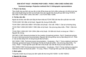 Tiêu chuẩn quốc gia TCVN 7582-2:2006 (ISO 5456-2:1996) về Bản vẽ kỹ thuật – Phương pháp chiếu – Phần 2: Hình chiếu vuông góc
