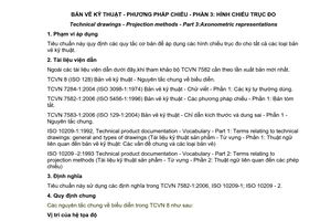 Tiêu chuẩn quốc gia TCVN 7582-3:2006 (ISO 5456-3:1996) về Bản vẽ kỹ thuật – Phương pháp chiếu – Phần 3: Hình chiếu trục đo