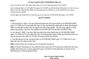 Quyết định 96/2006/QĐ-UBND bãi bỏ Điều 3 Quyết định 54/2004/QĐ-UBBT Bình Thuận