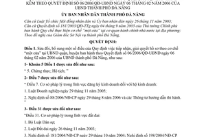 Quyết định 105/2006/QĐ-UBND sửa đổi tiếp nhận, giải quyết hồ sơ theo cơ chế một cửa tại UBND quận, huyện