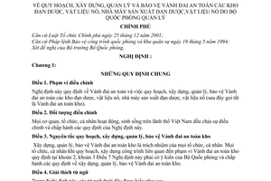 Nghị định 148/2006/NĐ-CP quy hoạch xây dựng quản lý bảo vệ Vành đai an toàn kho đạn dược vật liệu nổ nhà máy sản xuất đạn dược vật liệu nổ