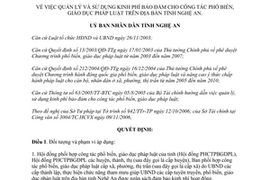 Quyết định 124/2006/QĐ-UBND sử dụng kinh phí phổ biến giáo dục pháp luật Nghệ An