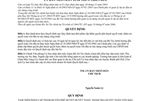 Quyết định 2767/2006/QĐ-UBND quy định tạm thời phân cấp thẩm quyền phê duyệt quyết toán thẩm tra vốn đầu tư xây dựng công trình