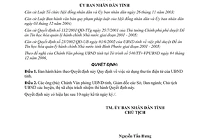 Quyết định 113/2006/QĐ-UBND sử dụng hệ thống Thư điện tử tỉnh Bình Phước