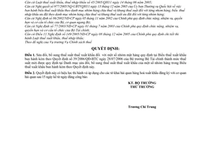 Quyết định 67/2006/QĐ-BTC  sửa đổi thuế suất xuất khẩu nhóm mặt hàng Biểu thuế xuất khẩu