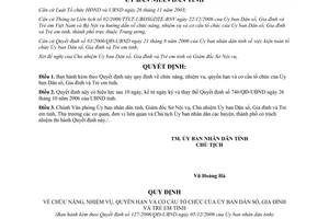 Quyết định 127/2006/QĐ-UBND chức năng cơ cấu tổ chức Ủy ban Dân số Gia đình Trẻ em Bình Định