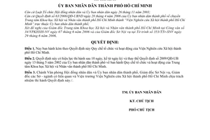 Quyết định 177/2006/QĐ-UBND Quy chế tổ chức hoạt động Viện Nghiên cứu Xã hội thành phố Hồ Chí Minh