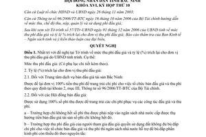 Nghị quyết 67/2006/NQ-HĐND quy định phí đấu giá Hội đồng nhân dân tỉnh Bắc Ninh