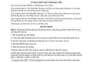 Quyết định 32/2006/QĐ-UBND phê duyệt Kế hoạch đào tạo bồi dưỡng cán bộ công chức