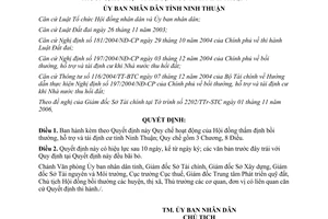 Quyết định 300/2006/QĐ-UBND thẩm định bồi thường hỗ trợ  tái định cư Ninh Thuận