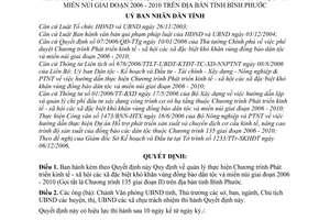 Quyết định 115/2006/QĐ-UBND quản lý thực hiện Chương trình Phát triển kinh tế - xã hội các xã đặc biệt khó khăn vùng đồng bào dân tộc