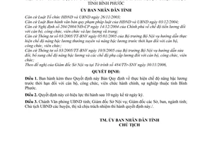 Quyết định 114/2006/QĐ-UBND thực hiện chế độ nâng bậc lương trước thời hạn