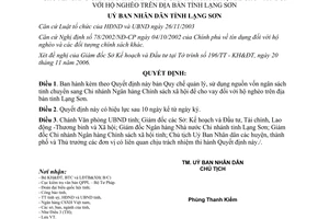 Quyết định 21/2006/QĐ-UBND cho vay đối với hộ nghèo Lạng Sơn