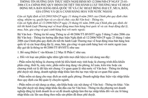Thông tư 95/2006/TT-BVHTT thi hành luật thương mại hoạt động mua bán hàng hoá quốc tế đại lý mua bán gia công quá cảnh nước ngoài