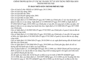 Quyết định 217/2006/QĐ-UBND liên thông giải quyết thủ tục hành chính quản lý dự án đầu tư xây dựng thành phố Hà Nội
