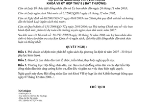 Nghị quyết 41/2006/NQ-HĐND định mức phân bổ ngân sách địa phương ổn định Vĩnh Long