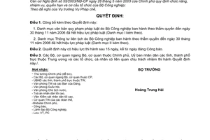 Quyết định 43/2006/QĐ-BCN Danh mục văn bản pháp luật Bộ Công nghiệp ban hành hết hiệu lực pháp luật