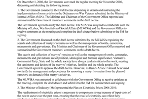 Resolution No. 34/2006/NQ-CP on The Government’s November 2006 regular meeting