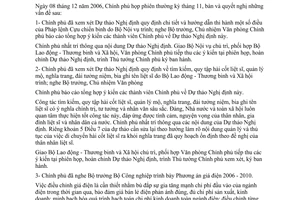 Nghị quyết 34/2006/NQ-CP phiên họp chính phủ thường kỳ tháng 11 năm 2006