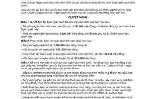 Nghị quyết 19/2006/NQ-HĐND dự toán ngân sách địa phương và phân bổ dự toán ngân sách tỉnh Bình Phước 2007
