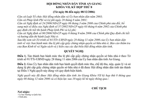 Nghị quyết 33/2006/NQ-HĐND mức thu lệ phí cấp giấy chứng nhận quyền sở hữu nhà