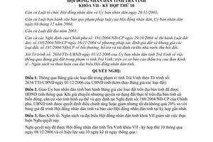 Nghị quyết 67/2006/NQ-HĐND thông qua Bảng giá đất Trà Vinh