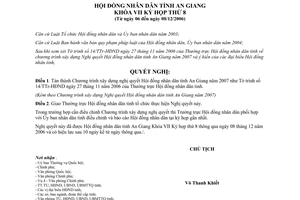 Nghị quyết 39/NQ-HĐND 2006 chương trình xây dựng nghị quyết Hội đồng nhân dân An Giang 2007