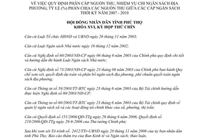 Nghị quyết 83/NQ-HĐND năm 2006 phân cấp thu chi ngân sách địa phương Phú Thọ