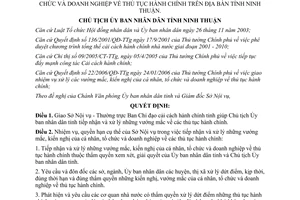 Quyết định 4856/QĐ-UBND 2006 xử lý vướng mắc kiến nghị về thủ tục hành chính Ninh Thuận