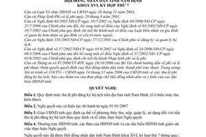 Nghị quyết 53/2006/NQ-HĐND  mức thu lệ phí đăng ký hộ tịch