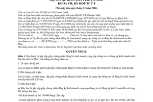 Nghị quyết 84/2006/NQ-HĐND lệ phí cấp giấy chứng nhận đăng ký kinh doanh